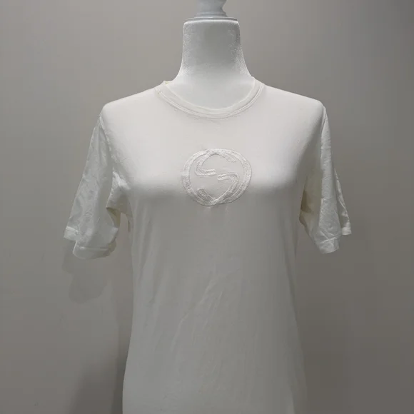 Rare! Gucci White Logo T-Shirt - Picture 1 of 4